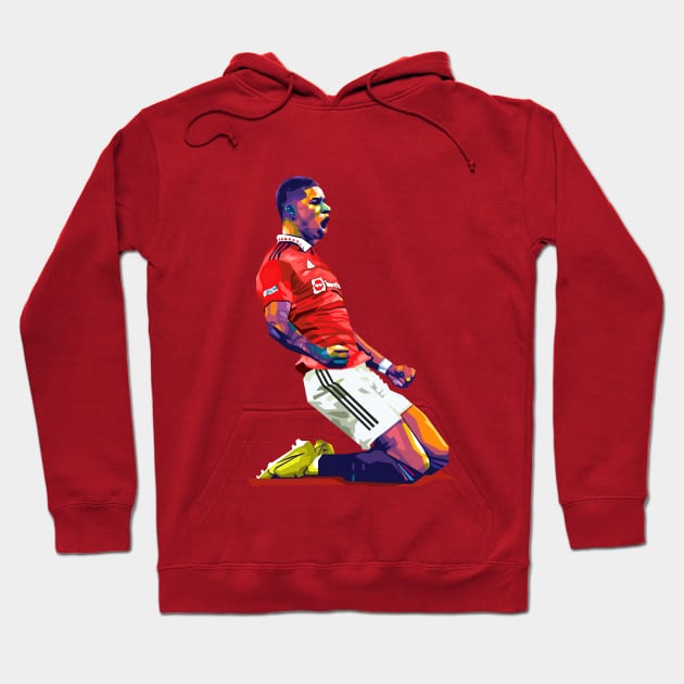 Marcus Rashford goal celebration Hoodie by giltopann